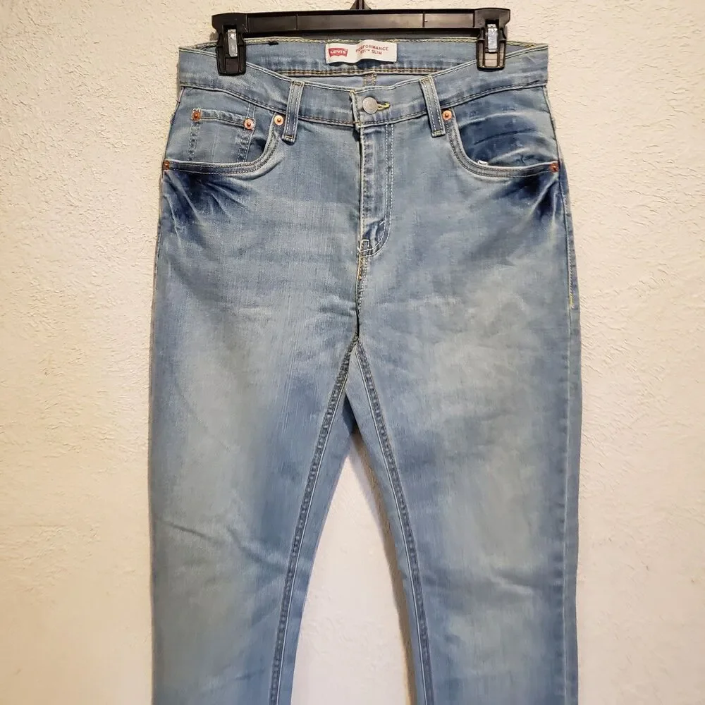 Levi's 511 Jeans Performance Slim Sz 18 Reg W29 L31 Light blue Wash